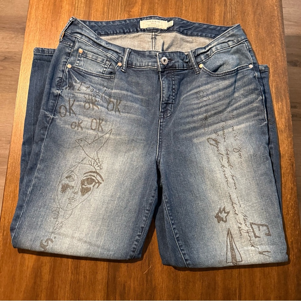18 Tall Torrid Doodle Art Tattoo Girlfriend Ankle Jeans